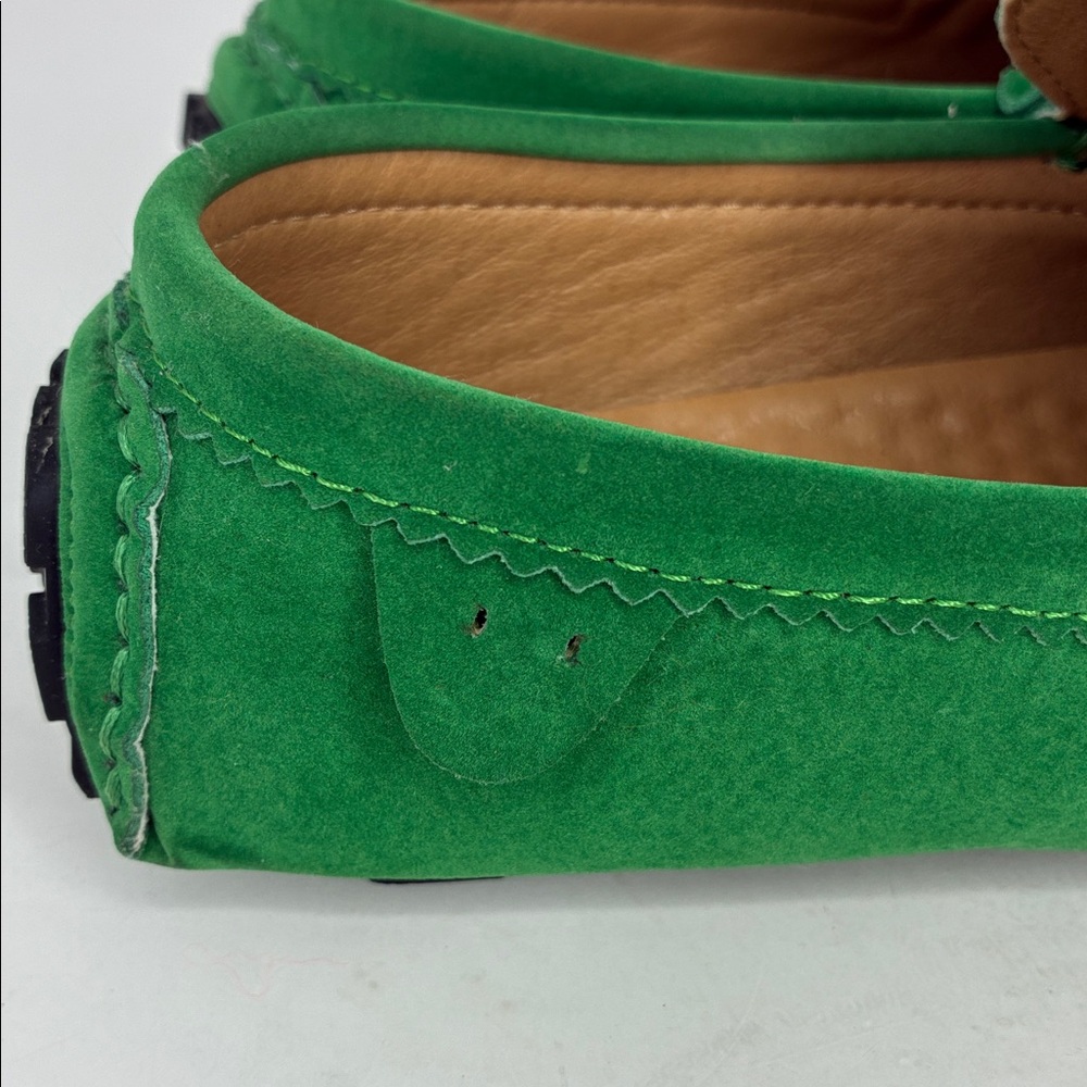 Green Suede Penny Loafers for Women - Picture 10 of 10
